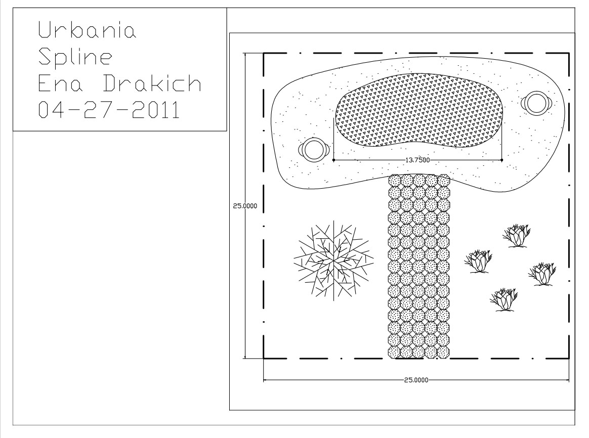 Technical illustration for a garden design