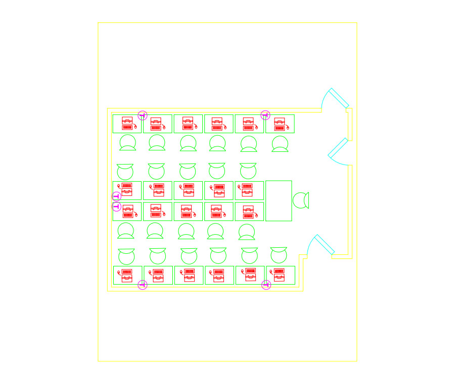 Technical illustration for an office design